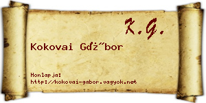 Kokovai Gábor névjegykártya