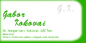 gabor kokovai business card